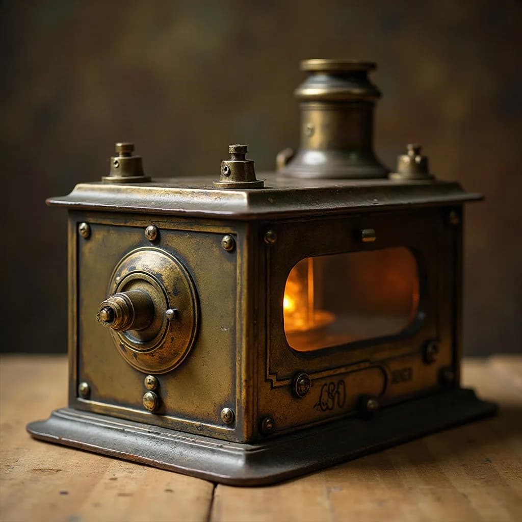 Ernst Plank magic lantern · Nuremberg, c. 1890, with 18 slides