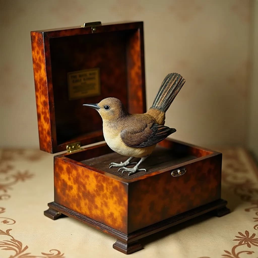 Bontems singing bird box, tortoiseshell-veneered case, c. 1890