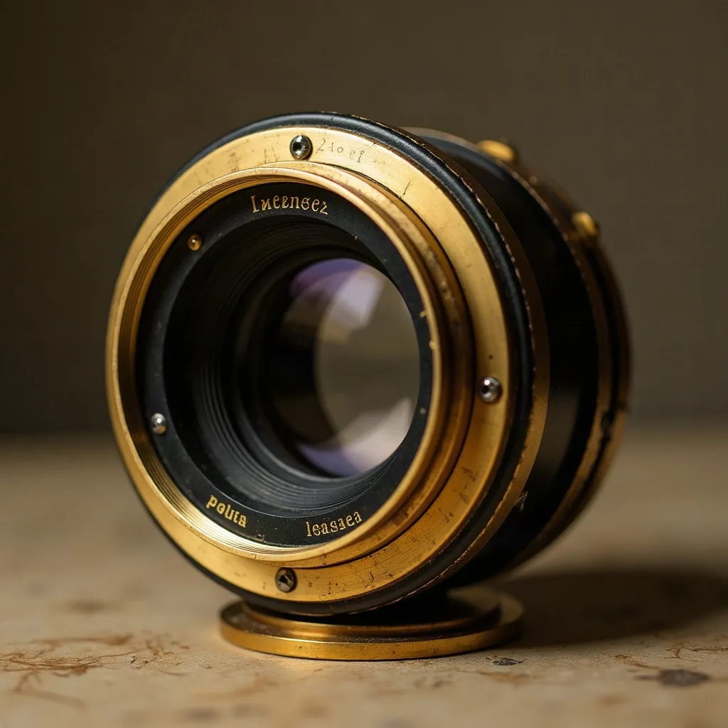 Voigtländer brass Petzval portrait lens · c. 1865, ~5-inch